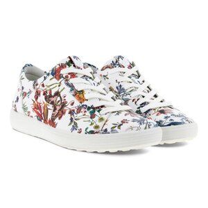 Ecco leather floral sneakers